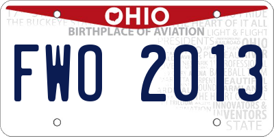 OH license plate FWO2013