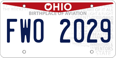 OH license plate FWO2029