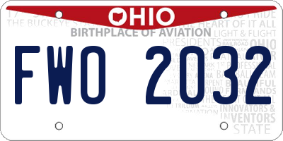 OH license plate FWO2032
