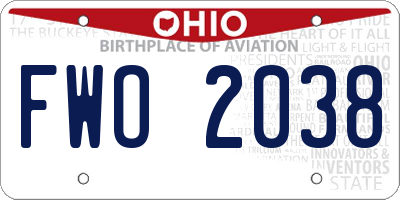 OH license plate FWO2038