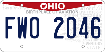 OH license plate FWO2046