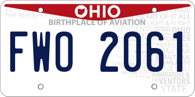 OH license plate FWO2061