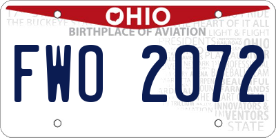 OH license plate FWO2072