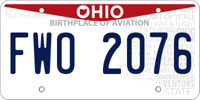 OH license plate FWO2076