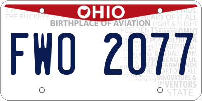 OH license plate FWO2077