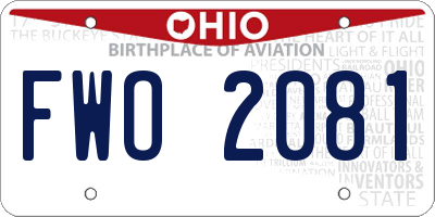 OH license plate FWO2081