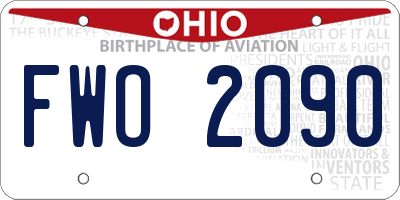 OH license plate FWO2090