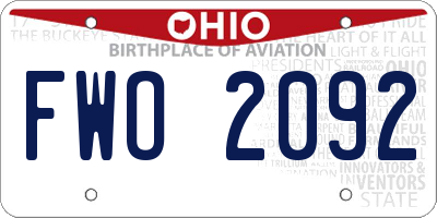 OH license plate FWO2092