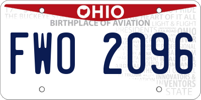 OH license plate FWO2096