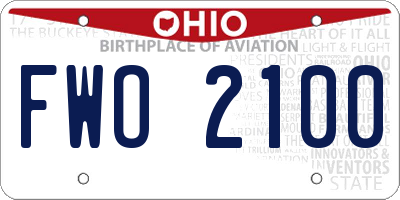 OH license plate FWO2100