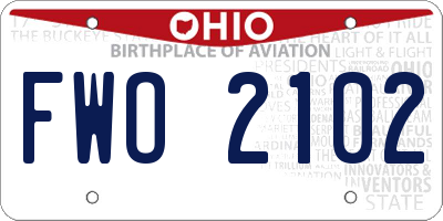 OH license plate FWO2102