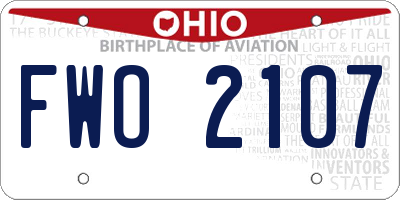 OH license plate FWO2107