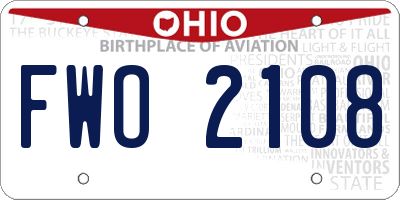 OH license plate FWO2108