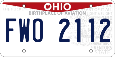 OH license plate FWO2112