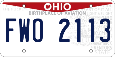 OH license plate FWO2113