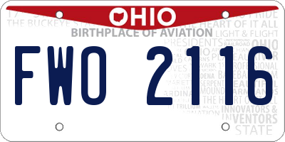 OH license plate FWO2116