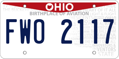 OH license plate FWO2117