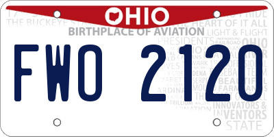 OH license plate FWO2120
