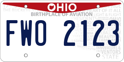 OH license plate FWO2123
