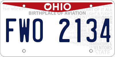 OH license plate FWO2134