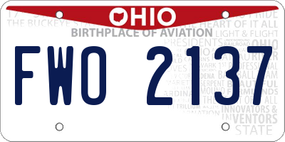 OH license plate FWO2137