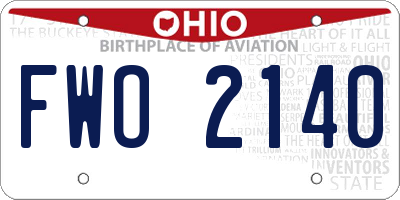 OH license plate FWO2140