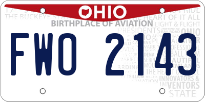 OH license plate FWO2143