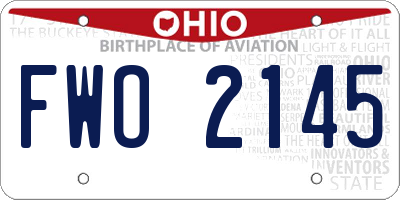 OH license plate FWO2145