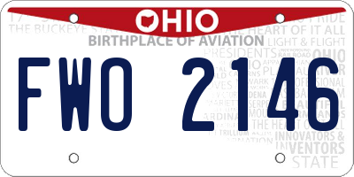 OH license plate FWO2146
