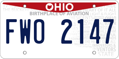 OH license plate FWO2147