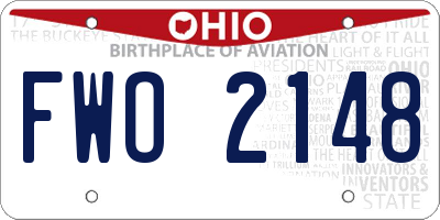 OH license plate FWO2148