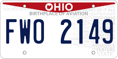 OH license plate FWO2149