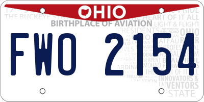 OH license plate FWO2154