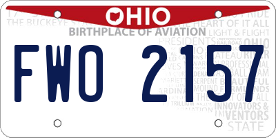 OH license plate FWO2157