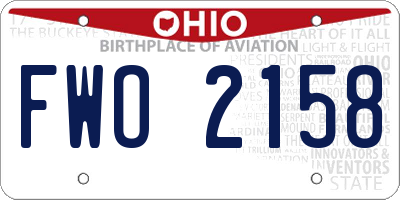 OH license plate FWO2158