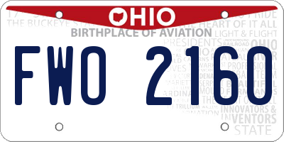 OH license plate FWO2160