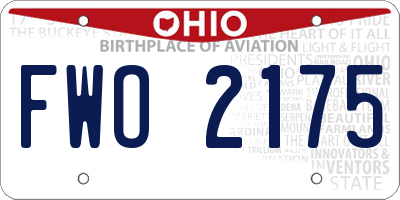 OH license plate FWO2175