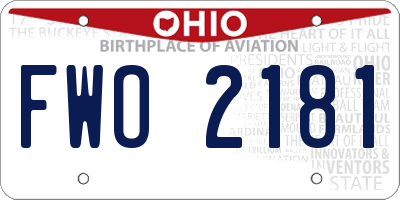 OH license plate FWO2181