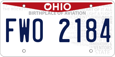OH license plate FWO2184