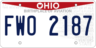 OH license plate FWO2187
