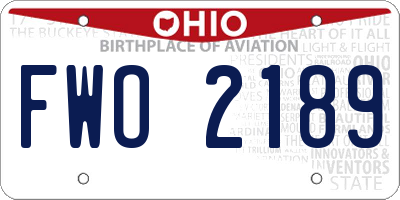 OH license plate FWO2189