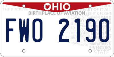 OH license plate FWO2190
