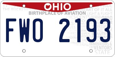 OH license plate FWO2193