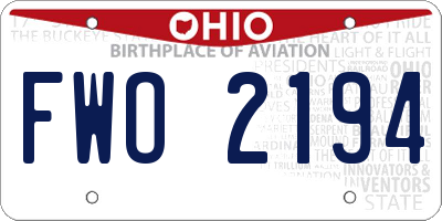 OH license plate FWO2194