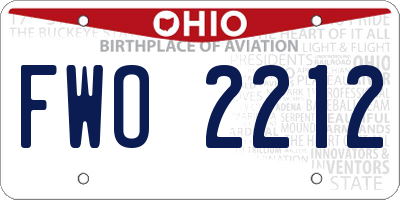 OH license plate FWO2212