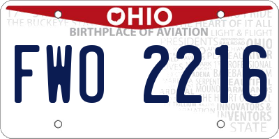 OH license plate FWO2216