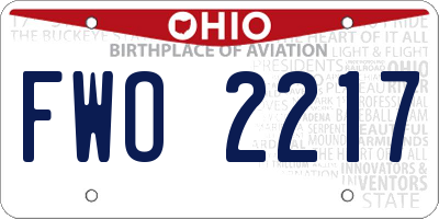 OH license plate FWO2217