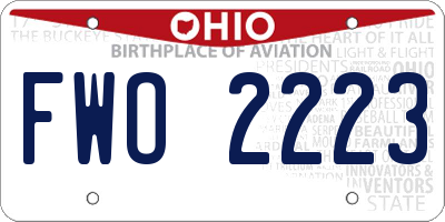 OH license plate FWO2223