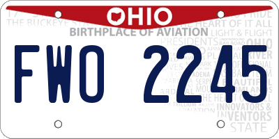 OH license plate FWO2245