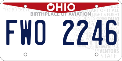 OH license plate FWO2246